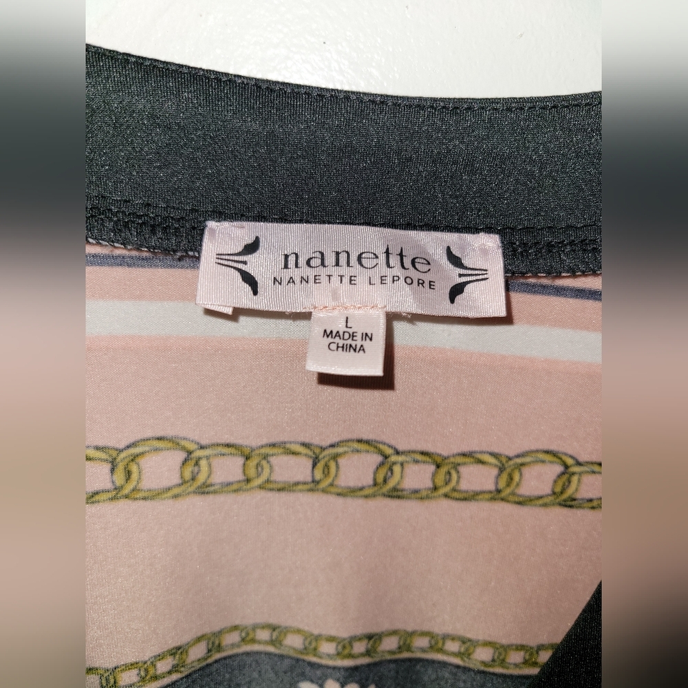 Nanette Lepore Womens Zip Front Pop Over Blouse Large - Picture 2 of 5